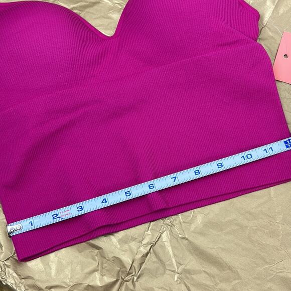 NWT New Mix ribbed magenta built in bra adjustable strap cami tank small/medium - Picture 10 of 12